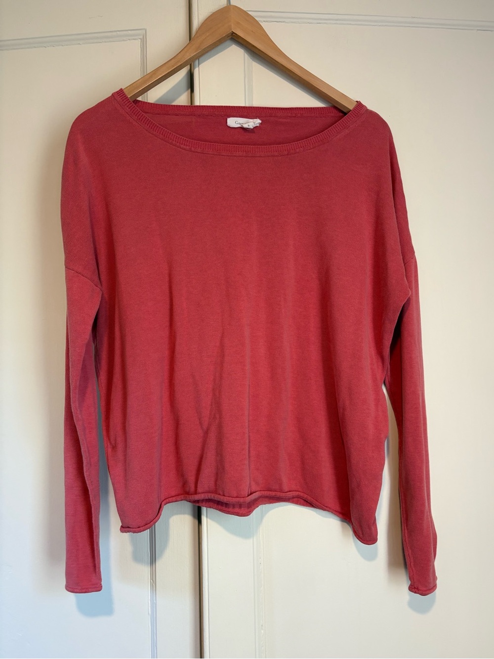 Garnet Hill Salmon Lightweight Silk & Cotton Sweater